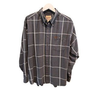 Vintage Woolrich gray plaid flannel - XL